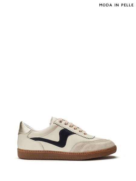Moda in Pelle Slim Bergamot Sole Gum White Trainers (H86265) | £79