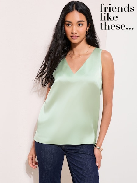 Friends Like These Pistachio V-Neck Vest Top (H86302) | £23