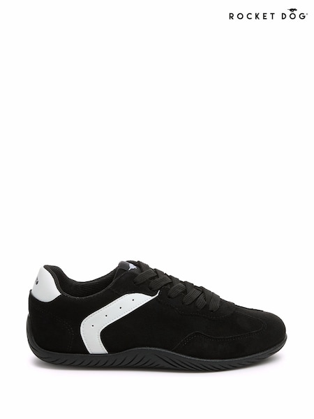 Rocket Dog Race Microfibre Pu Black Trainers (H86326) | £60