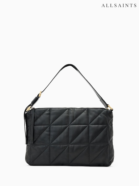AllSaints Black Edbury Quilt Bag (H86424) | £269