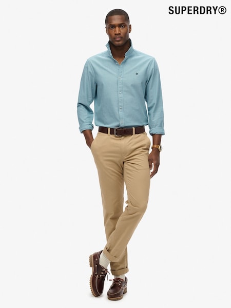 Superdry Ombre Blue Classic Oxford Long Sleeve Shirt (H86461) | £45