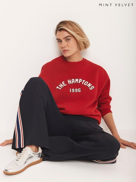 Mint Velvet Red Graphic Print Sweatshirt (H86512) | £79