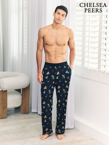 Chelsea Peers Blue Wild Dining Print Pyjama Bottoms (H86626) | £30