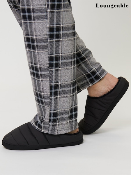 Loungeable Black Nylon Mens Slippers (H86671) | £20