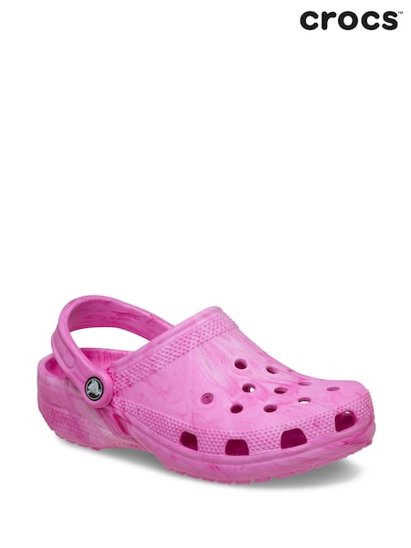 Crocs Pink Classic Marbled Clogs (H86689) | £55