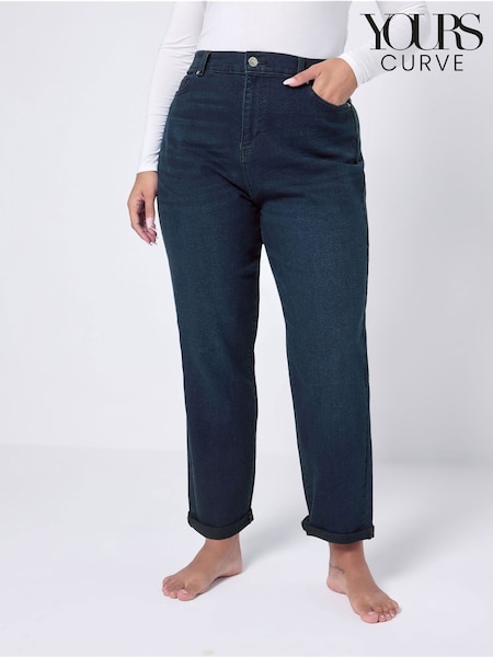 Yours Curve Blue Boyfriend Jeans (H86718) | £34