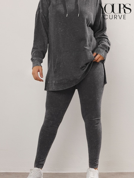 Yours Curve Black Acid Wash Leggings (H86723) | £20