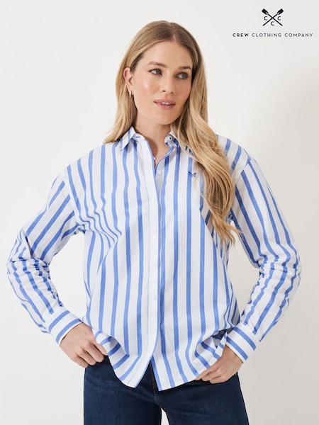 Crew Clothing Blue Boyfriend Poplin Shirt (H86874) | £59