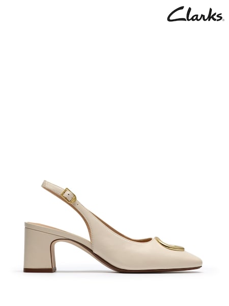 Clarks Cream Fernie Sling Shoes (H86912) | £70