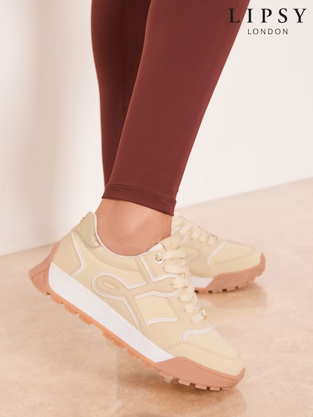 Lipsy Yellow Lace Up Chunky Runner Sports Trainers (H87186) | £49