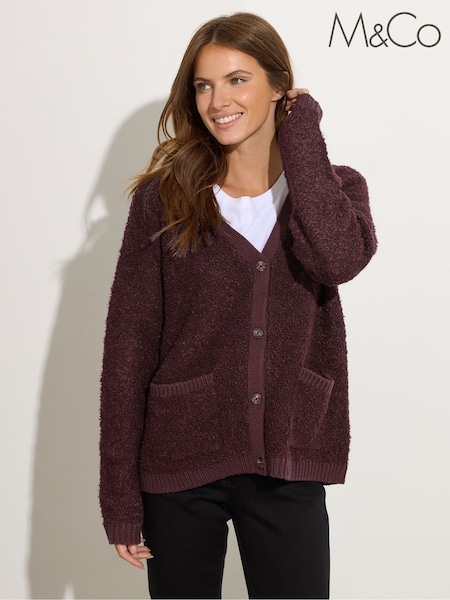 M&Co Red Boucle Cardigan (H87198) | £39