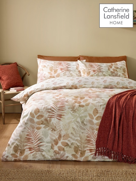 Catherine Lansfield Natural Autumn Leaves So Soft Reversible Duvet Cover Set (H87254) | £16 - £27