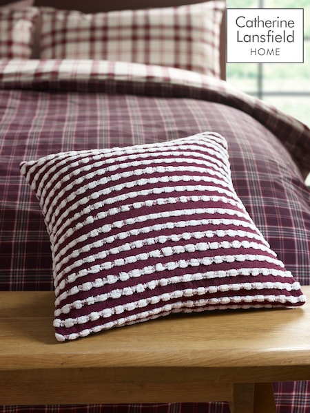 Catherine Lansfield Plum Stab Stitch Cushion (H87265) | £17