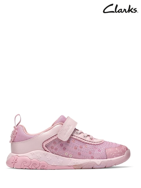 Pink - Clarks Tidal Wish Kids Trainers