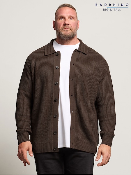 BadRhino Big & Tall Brown Knitted Shirt (H87395) | £39