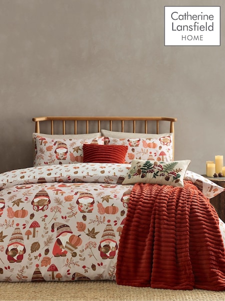 Catherine Lansfield Natural Woodland Gonks So Soft Reversible Duvet Cover Set (H87448) | £17 - £27