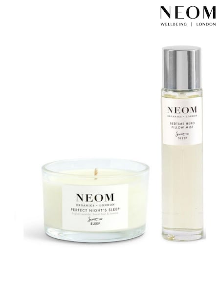 NEOM Bedtime Hero Pillow Mist 30ml Perfect Night Sleep Travel Candle Gift Set (H87456) | £20