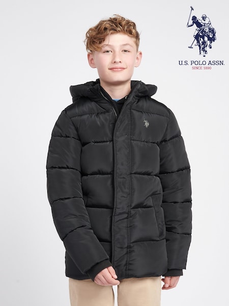 U.S. Polo Assn. Black Heavy Puffer Coat (H87724) | £80 - £96
