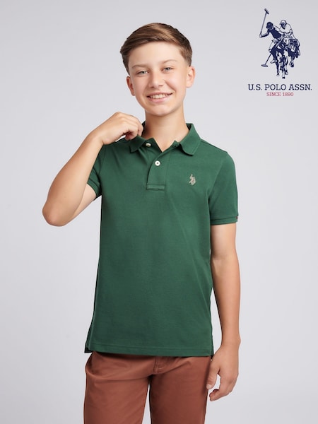 U.S. Polo Assn. Olive Green Double Horsemen Polo Shirt (H87733) | £30 - £36