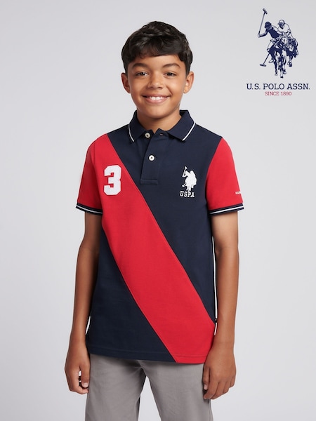 U.S. Polo Assn. Blue Boys Sash Polo Shirt (H87746) | £38 - £46