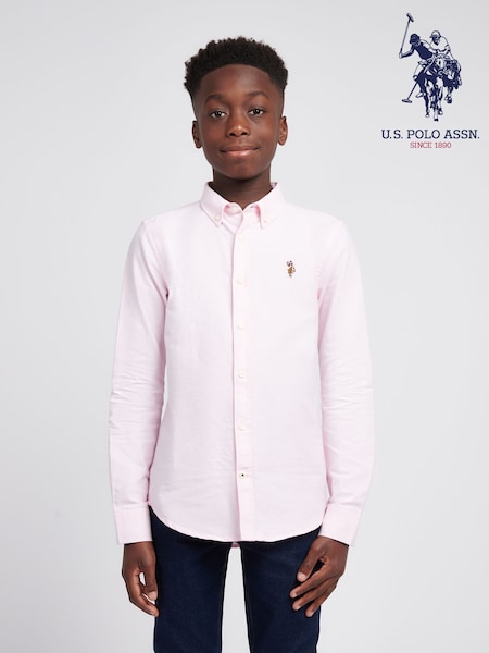 U.S. Polo Assn Pink Boys Oxford Shirt (H87751) | £35 - £42