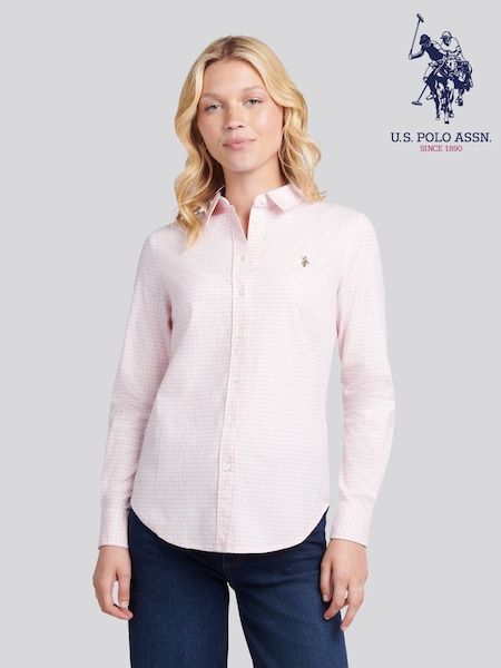 U.S. Polo Assn. Pink Classic Fit Gingham Shirt (H87902) | £60