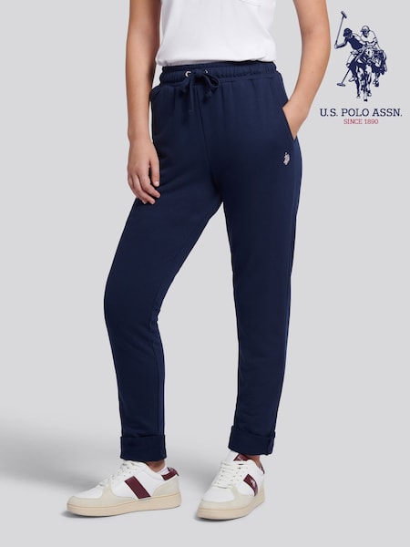 U.S. Polo Assn. Blue Womens Double Horsemen Roll Cuff Joggers (H87910) | £50