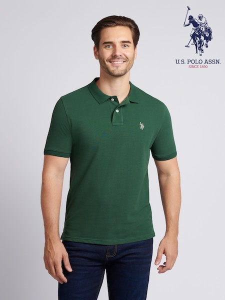 U.S. Polo Assn. Teal Green Mens Double Horsemen Polo Shirt (H88063) | £50