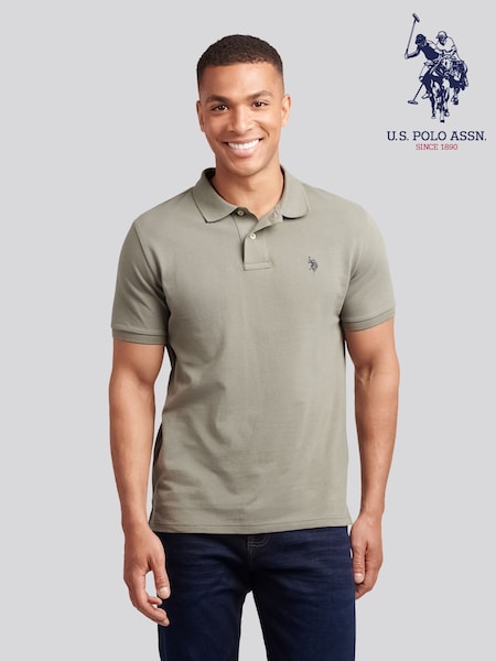 U.S. Polo Assn. Green Mens Double Horsemen Polo Shirt (H88090) | £50