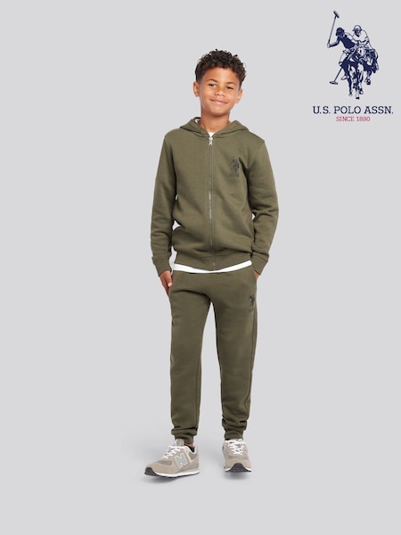 U.S. Polo Assn. Green Boys Player 3 Zip Hoodie and Joggers Set (H88187) | £80 - £96