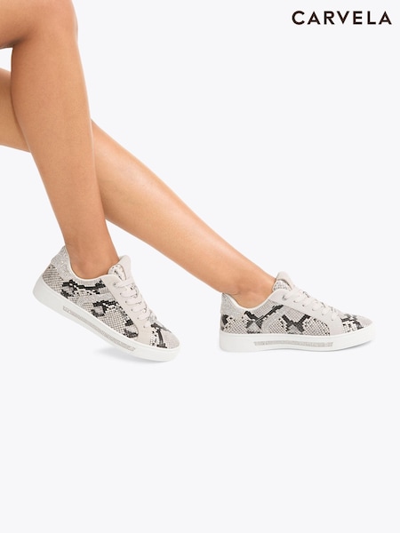 Carvela Cream Jewel Trainers (H88281) | £119