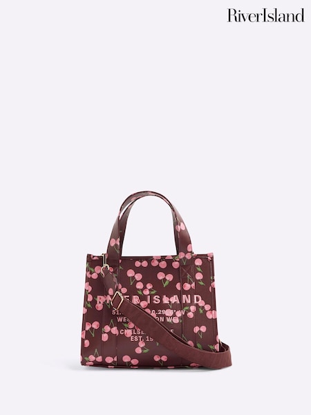 River Island Red Print Embroidered Tote Bag (H88330) | £42