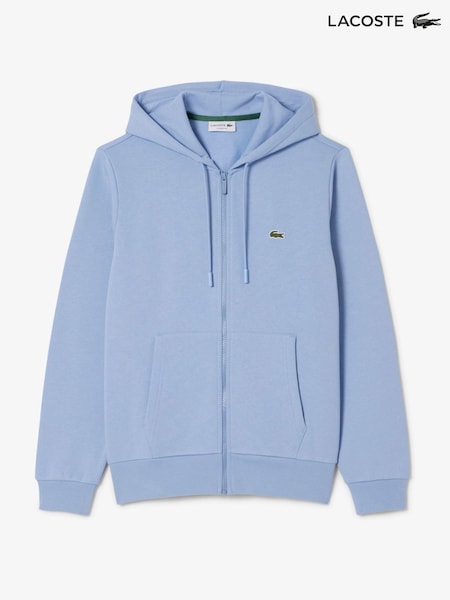 Lacoste Blue Brushed Fleece Zip Front Hoodie (H88421) | £125