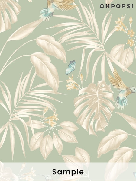 Ohpopsi Green Hummingbird A4 Wallpaper Sample (H88548) | £1