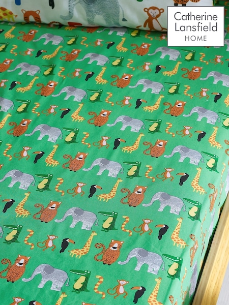 Catherine Lansfield Green Animal Magic Fitted Sheet (H88621) | £10 - £11