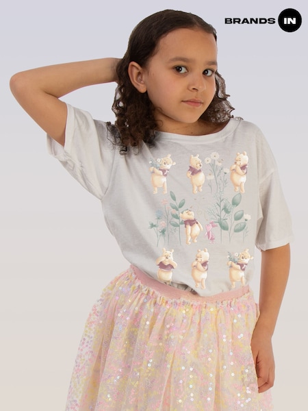 Brands In White Disney Winnie The Pooh Flower T-Shirt (H88649) | £18