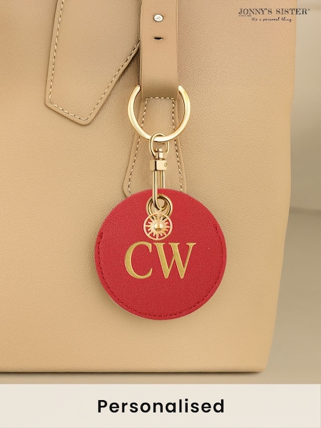 Jonnys Sister	Personalised Faux Leather Bag Accessory with Gold Tone Sun Charm (H88736) | £20