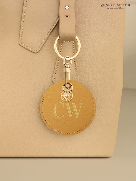 Jonnys Sister	Personalised Faux Leather Bag Accessory with Gold Tone Sun Charm (H88751) | £20