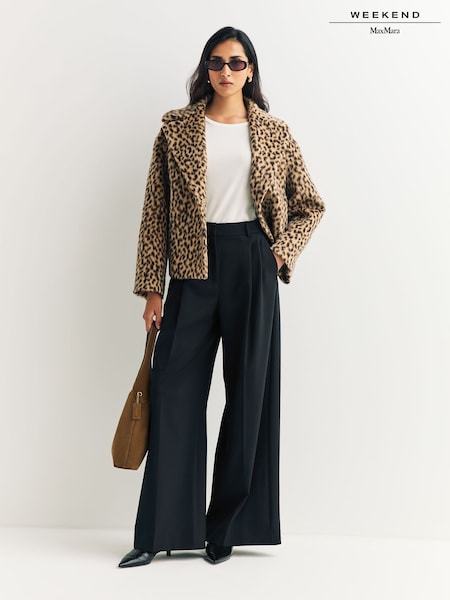 Weekend MaxMara Black Asta Wide Leg Trousers (H88831) | £285