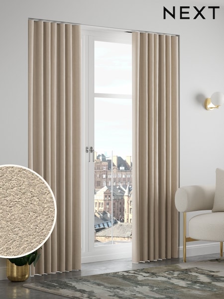 Natural Embossed Made to Measure Curtains (H88861) | £100