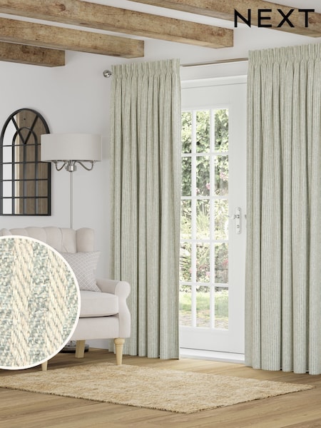 Natural Brushed Stripe Made to Measure Curtains (H88865) | £91