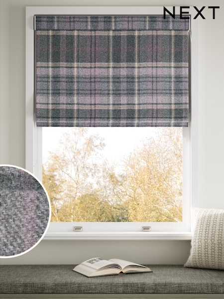 Grey Brushed Check Made to Measure Roman Blinds (H88897) | £70
