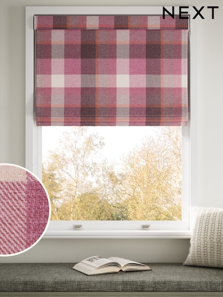 Pink Berry Check Made to Measure Roman Blinds (H88908) | £70