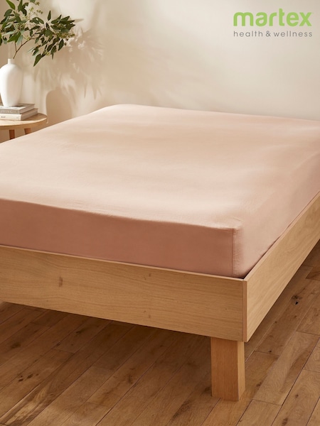 Martex Seashell Pink Touch of Linen Fitted Sheet (H88943) | £35 - £65