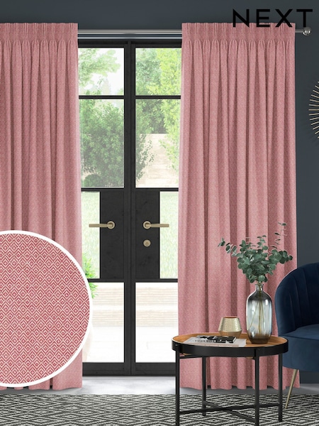 Pink Rhembo Made to Measure Curtains (H88961) | £119