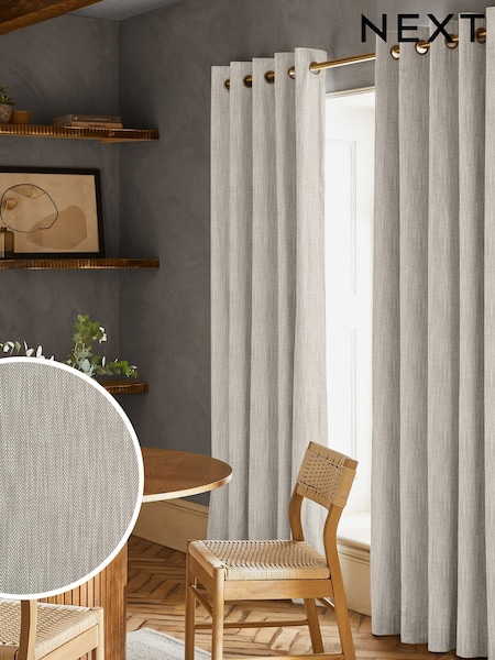 Grey Knit Made to Measure Curtains (H88964) | £119