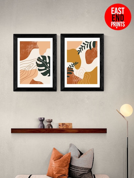 East End Prints Black Abstract Leaves set by Sundry Society Wall Art (H89011) | £90 - £245