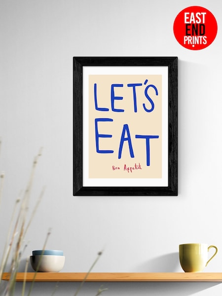 East End Prints Black Let's Eat by Simply Extra Jordanary Wall Art (H89019) | £50 - £130