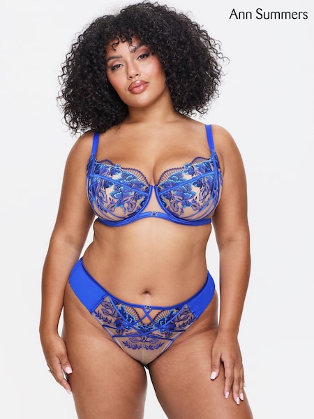 Ann Summers Blue Cobalt Faithful Fuller Bust Non Pad Balcony Bra (H89075) | £38