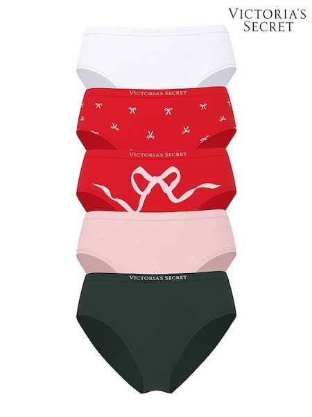 Victoria's Secret White/Red/Pink/Green Brief 5 Pack Knickers (H89321) | £26